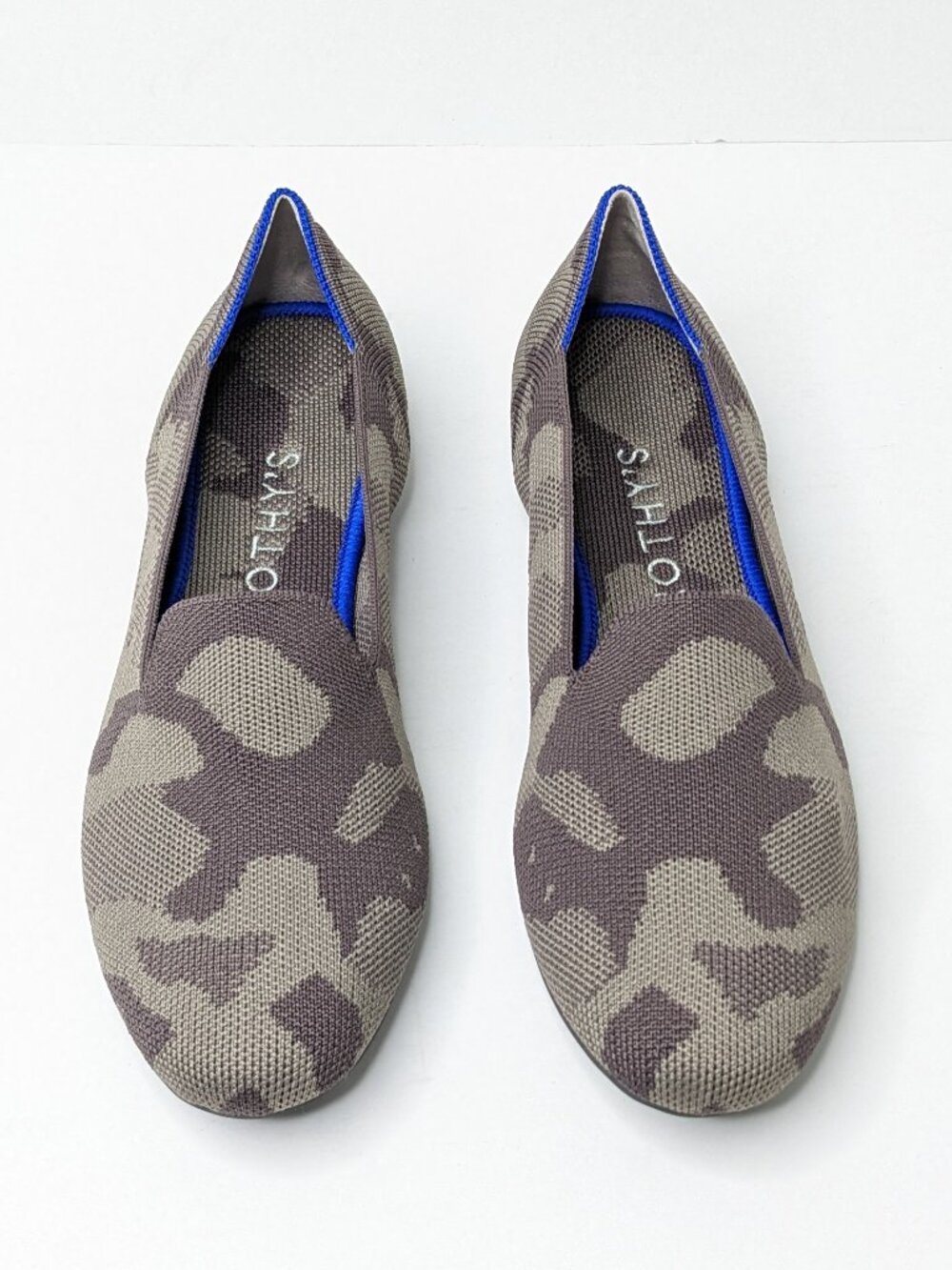 Rothy's The Loafer Casual Slip-On Flats Mink Camo Knit Womens 9.5